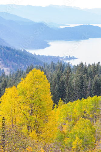 High angle view of some landscape around Lake Tahoe area