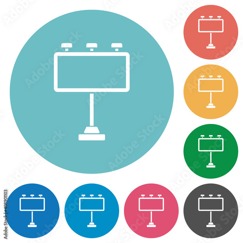 Billboard with reflectors flat round icons