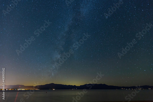 Night starry sky over the Lake Tahoe area