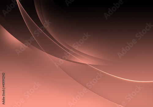 Abstract background waves. Black and peach pink abstract background for wallpaper or business card