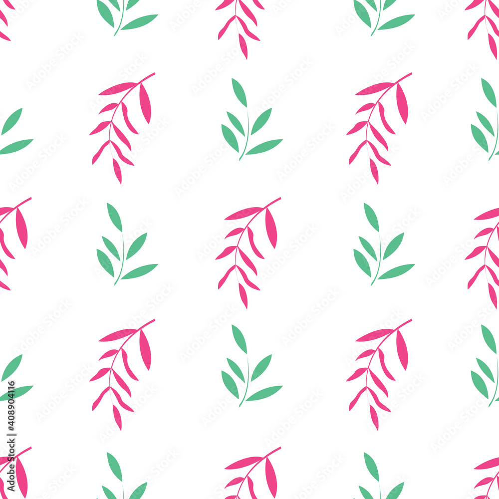 Floral botanical seamless patterns. Vector design for paper, cover, wallpaper, fabric, textile, interior decor and other project.