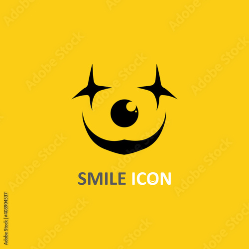 Fototapeta Naklejka Na Ścianę i Meble -  smile icon, smile, logo vector design happy emoticon Business, funny design and vector emoji happiness