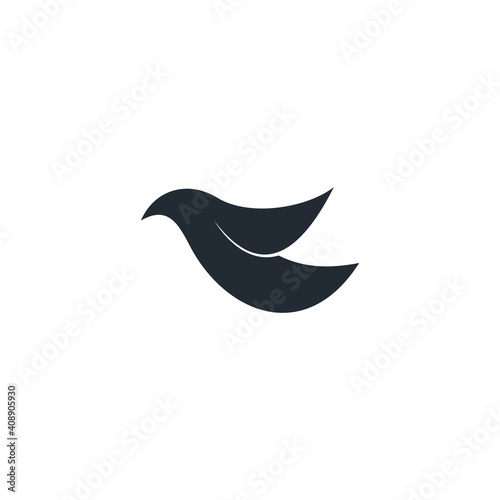 Abstract bird logo, silhouette