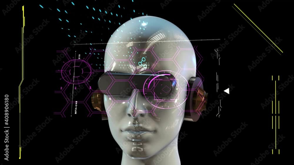 robot androide con tecnología futurista