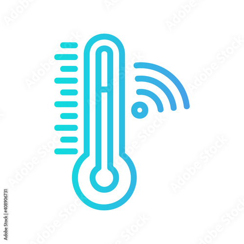 Thermometer icon vector illustration in gradient style about internet of things for any projects