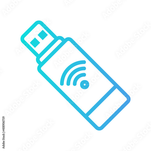 Usb icon vector illustration in gradient style about internet of things for any projects