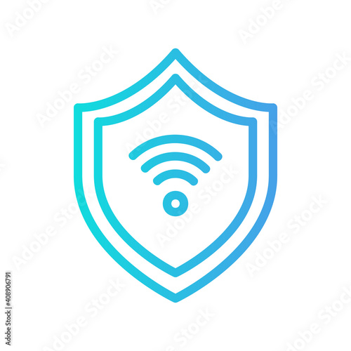 Shield icon vector illustration in gradient style about internet of things for any projects