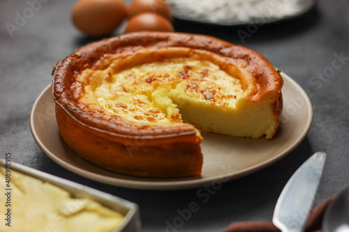 Delicious Cheese burnt cake for dessert.