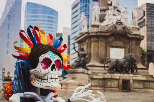 Day of the dead parade in Mexico city