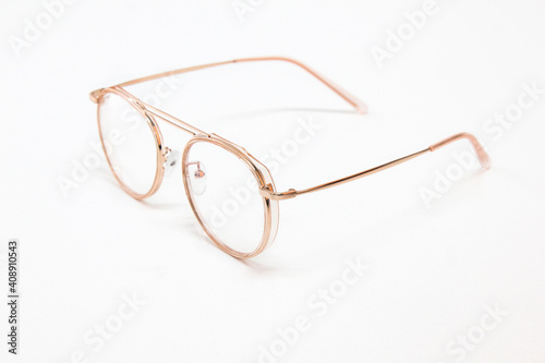 Optic glasses, golden pink frame