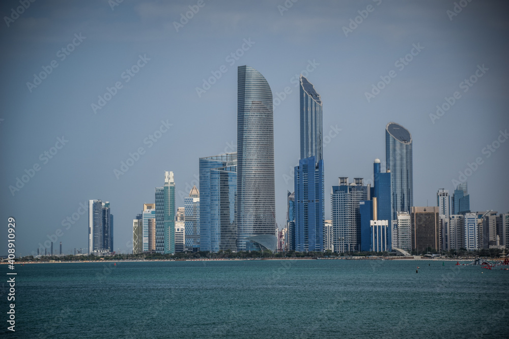 Abu Dhabi, the capital of the United Arab Emirates, sits off the mainland on an island in the Persian (Arabian) Gulf.