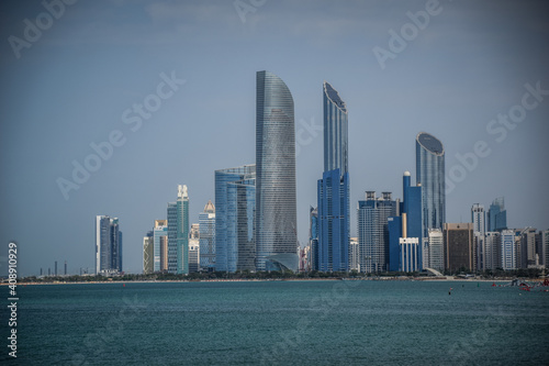 Abu Dhabi, the capital of the United Arab Emirates, sits off the mainland on an island in the Persian (Arabian) Gulf. © Jakub