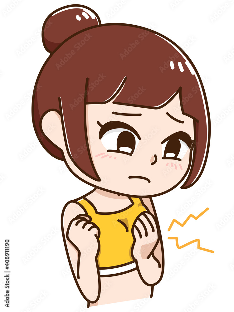 胸が張って痛む女性 胸が張って痛む女性