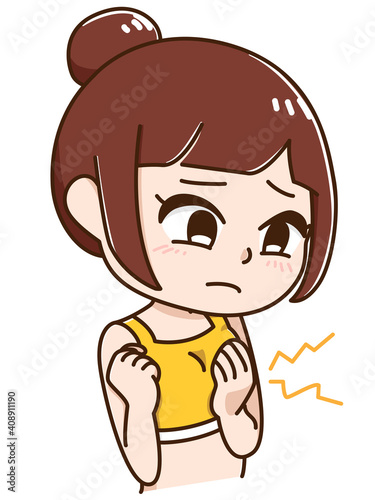 胸が張って痛む女性