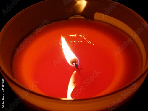 candle on black background