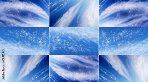 White clouds collage