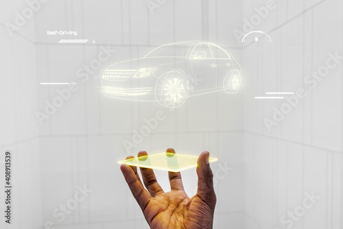 Smart car interface projection hologram photo