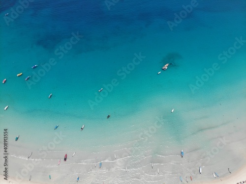 created by dji camera. blue water at beach