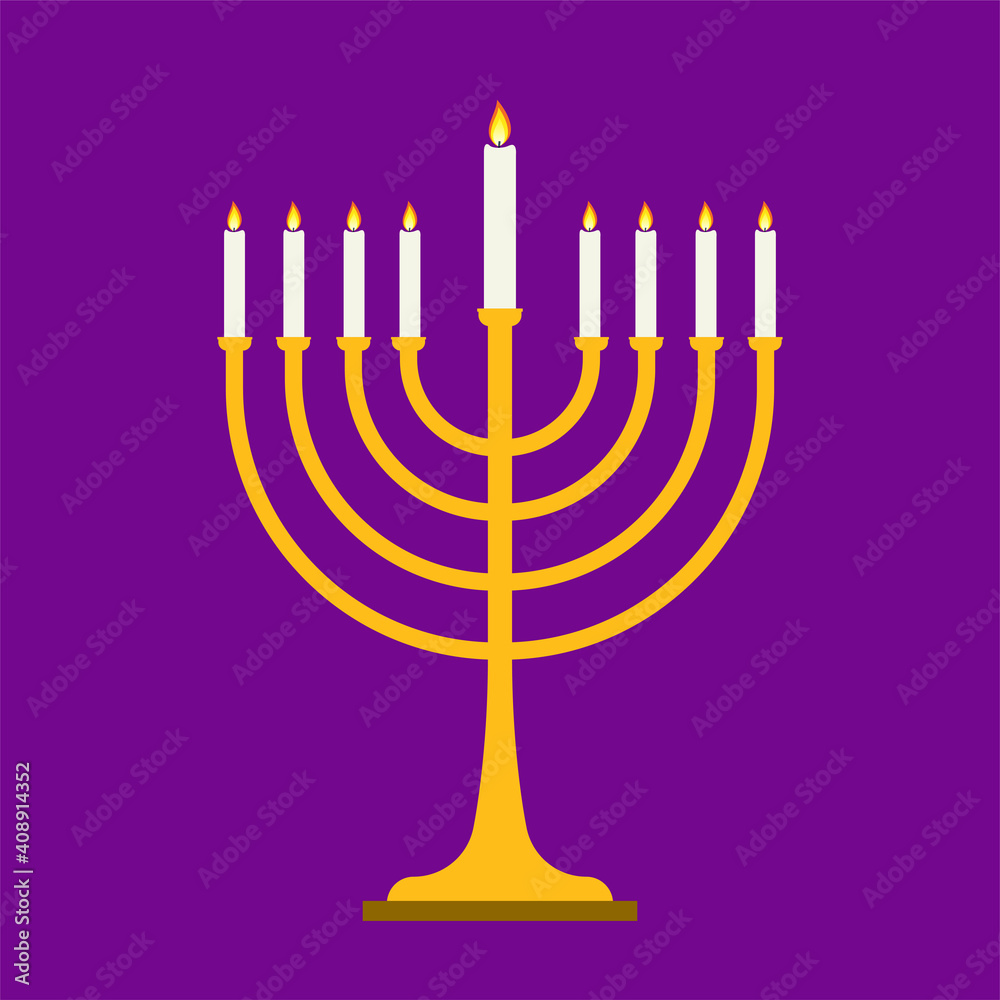 The Menorah candle. Isolated Vector Illustration The Menorah candle. Isolated Vector Illustration