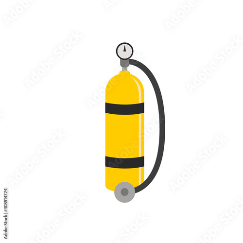 Scuba in cartoon style. Diving equipment flat design. Vector illustration.