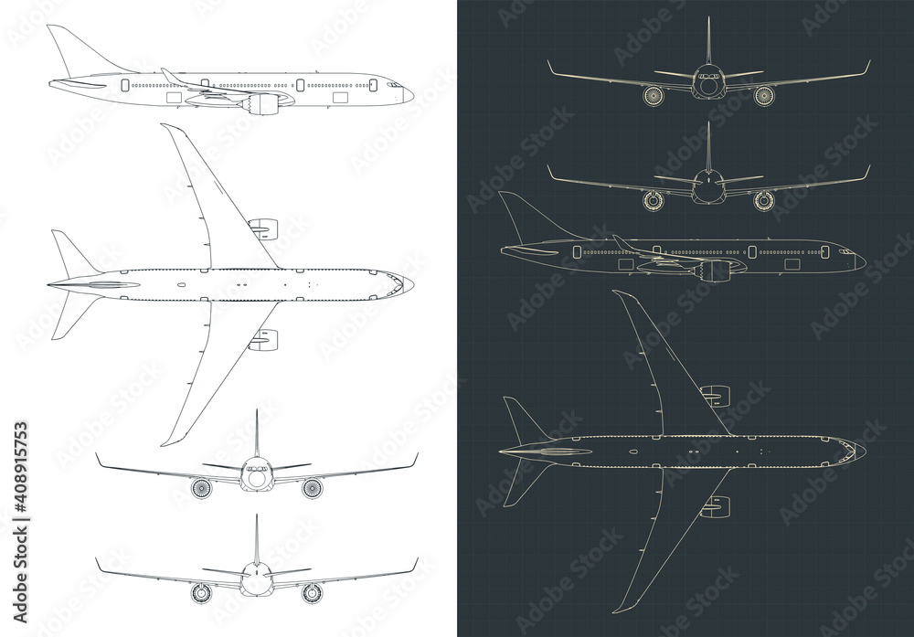 Commercial airliner blueprints