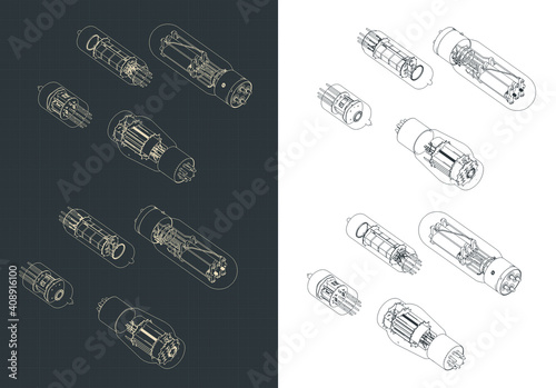 Vacuum Tube Set Isometric Drawings