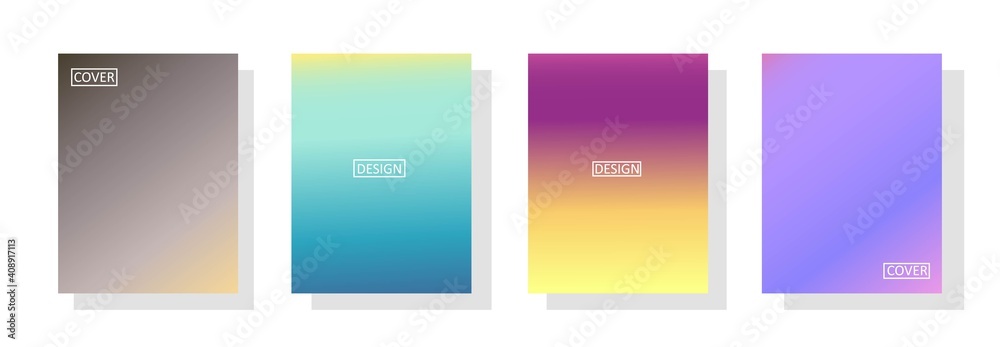 Fototapeta premium set of abstract background with beautiful gradation color, colorful background for poster flyer banner backdrop.vertical banner.cool fluid background vector illustration