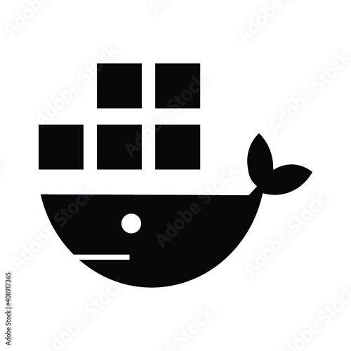 docker whale icon vector