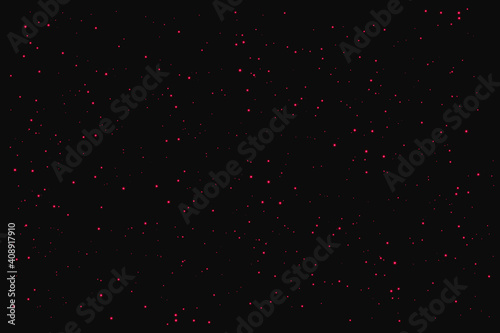 A realistic starry sky with a red glow. Shining stars in the dark sky. Background, wallpaper for your project. Eps10 vector illustration