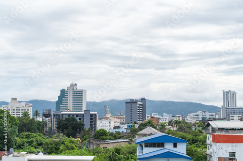 Blue sky with cloud  sunset at city Hat Yai Thailand