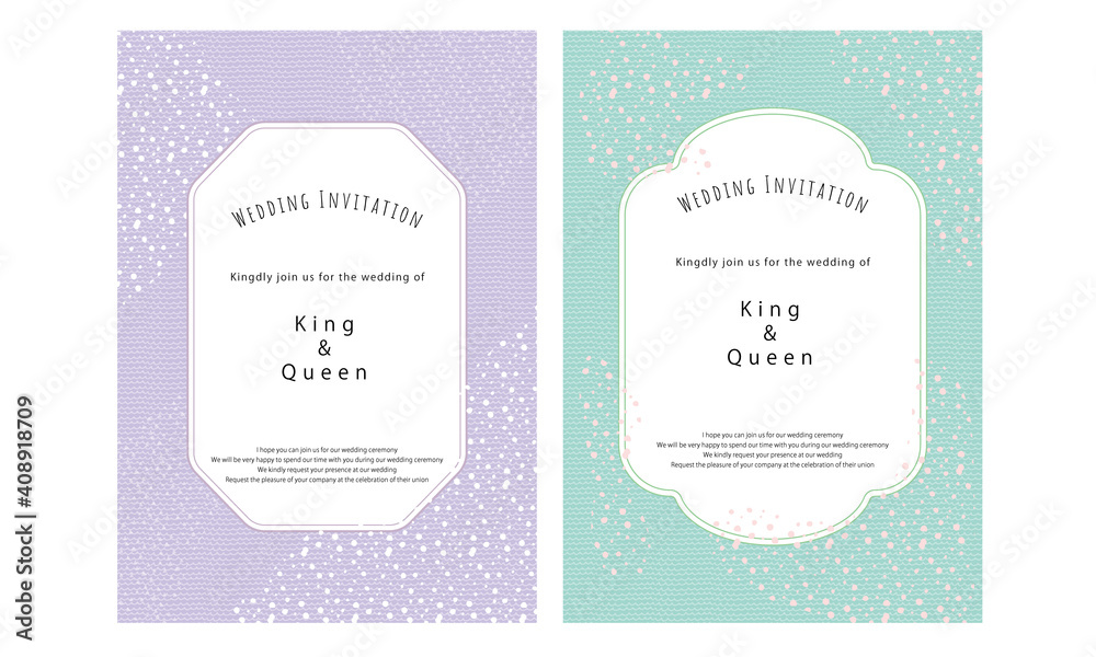 北欧風パターンの結婚式招待状 メッセージカード Stock Vector Adobe Stock