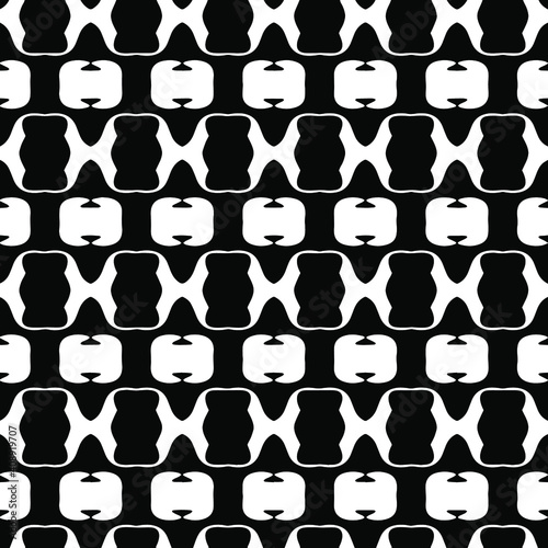 Geometric vector pattern with triangular elements. Seamless abstract ornament for wallpapers and backgrounds. Black and white colors. 