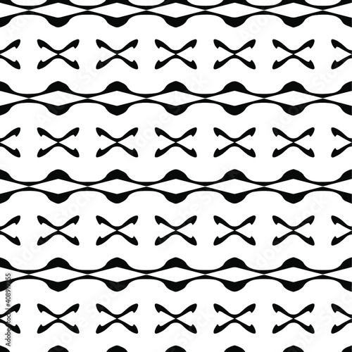 Geometric vector pattern with triangular elements. Seamless abstract ornament for wallpapers and backgrounds. Black and white colors.
