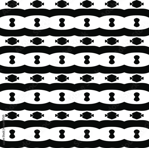 Geometric vector pattern with triangular elements. Seamless abstract ornament for wallpapers and backgrounds. Black and white colors.
