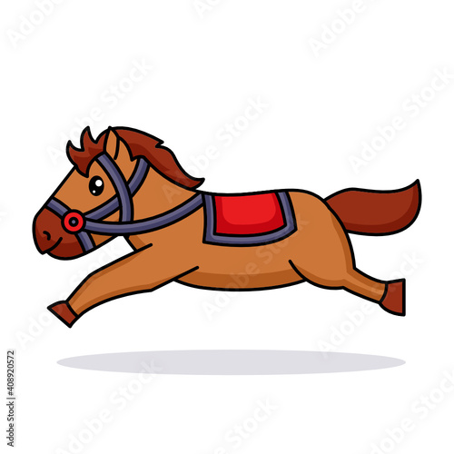 Cute baby racing horse logo mascot