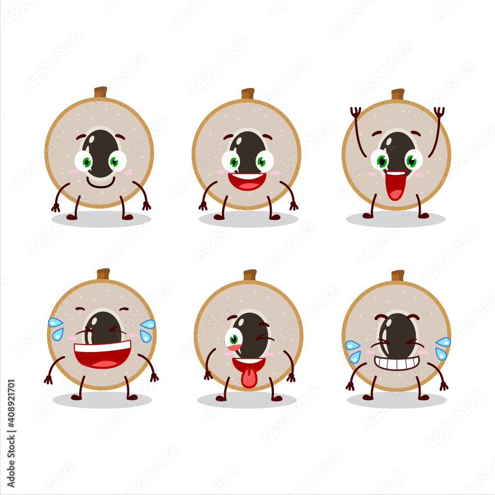 Cartoon character of slice of longan with smile expression Cartoon character of slice of longan with smile expression