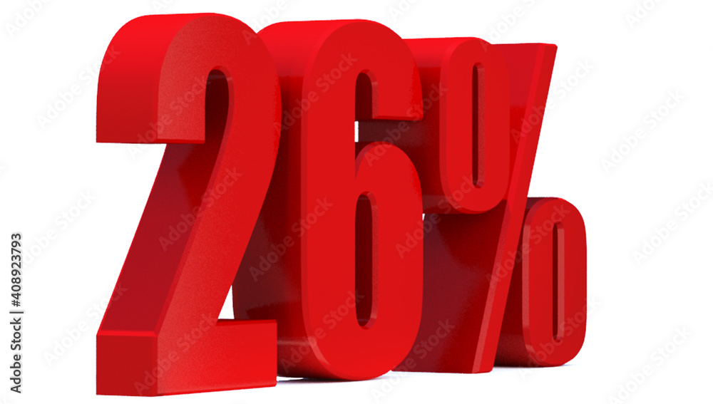 26 Percent off 3d Sign on White Background, Special Offer 26% Discount Tag, Sale Up to 26 Percent Off,big offer, Sale, Special Offer Label, Sticker, Tag, Banner, Advertising, offer Icon
26 Percent off 3d Sign on White Background, Special Offer 26% Discount Tag, Sale Up to 26 Percent Off,big offer, Sale, Special Offer Label, Sticker, Tag, Banner, Advertising, offer Icon