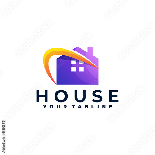 house color gradient logo design