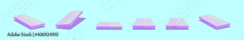 set of mattress cleaning element cartoon icon design template with various models. vector illustration isolated on blue background