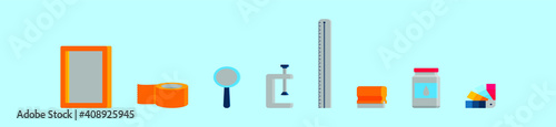 set of screen printing cartoon icon design template with various models. vector illustration isolated on blue background