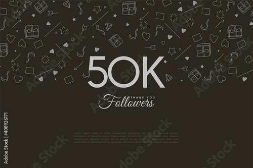 Thanks to 50k followers with half of the background being filled with small pictures.