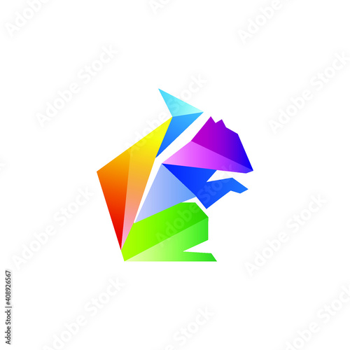 squirrel logo gradient colorful style