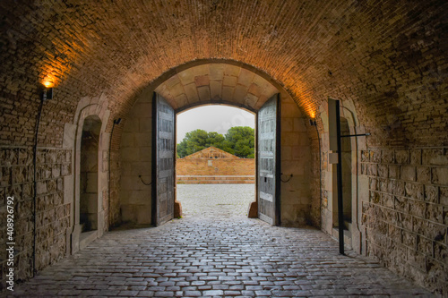 Fototapeta Naklejka Na Ścianę i Meble -  Part of the Montjuic fortress, Barcelona, ​​Catalonia, Spain
