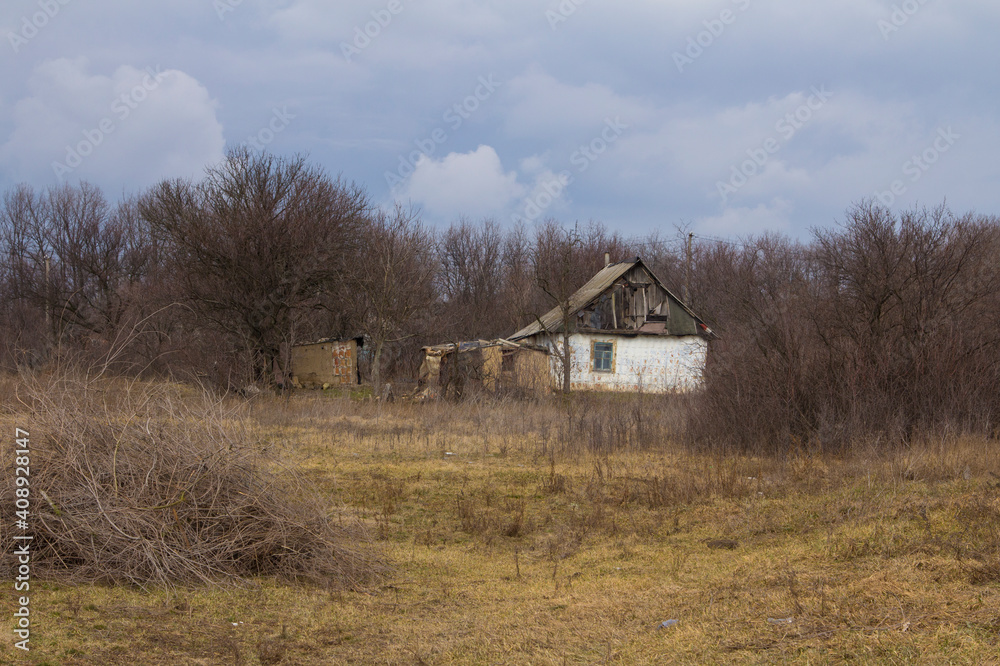 Old abandoned house on the outskirts of the village Old abandoned house on the outskirts of the village