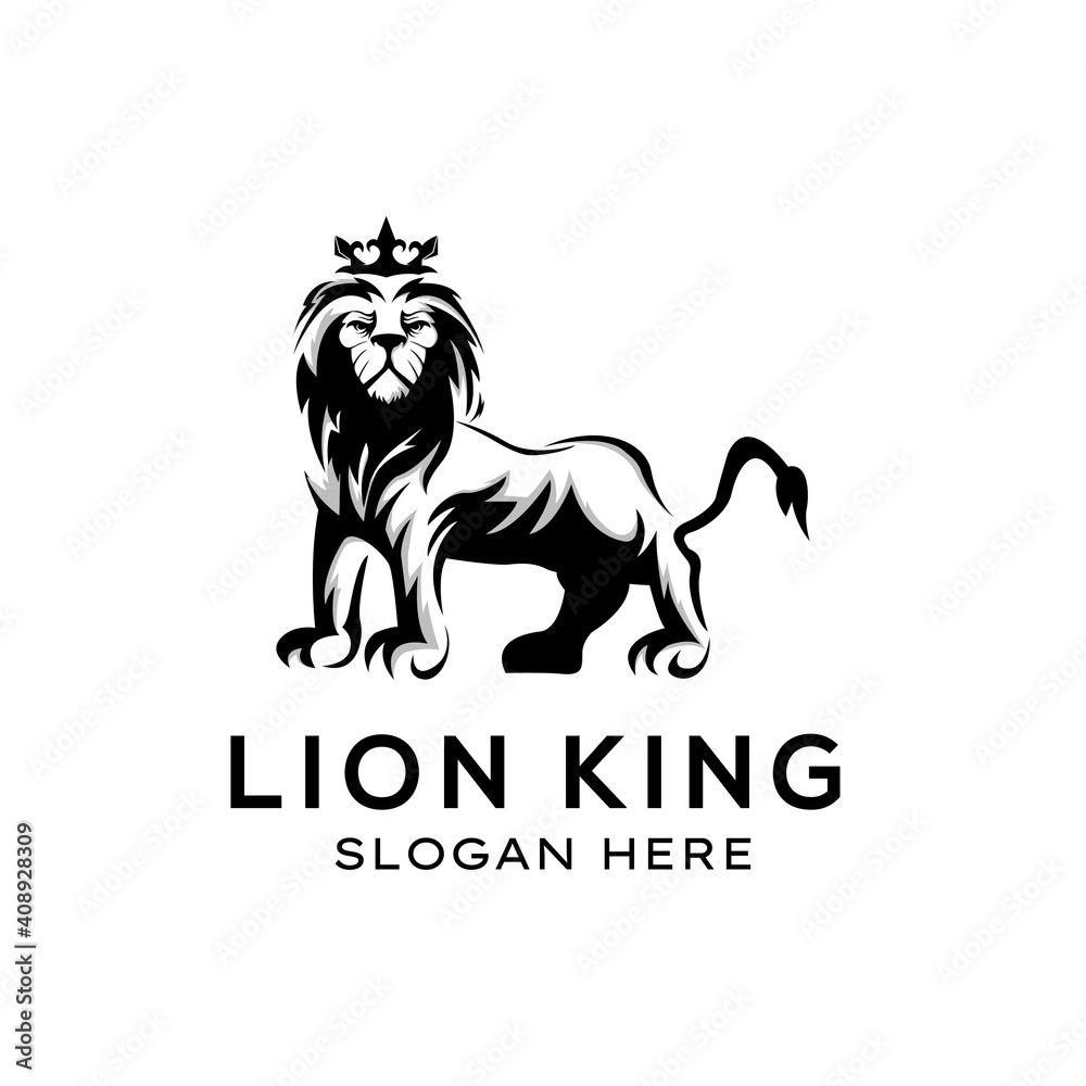 Lion king logo - vector illustration Stock Vector | Adobe Stock