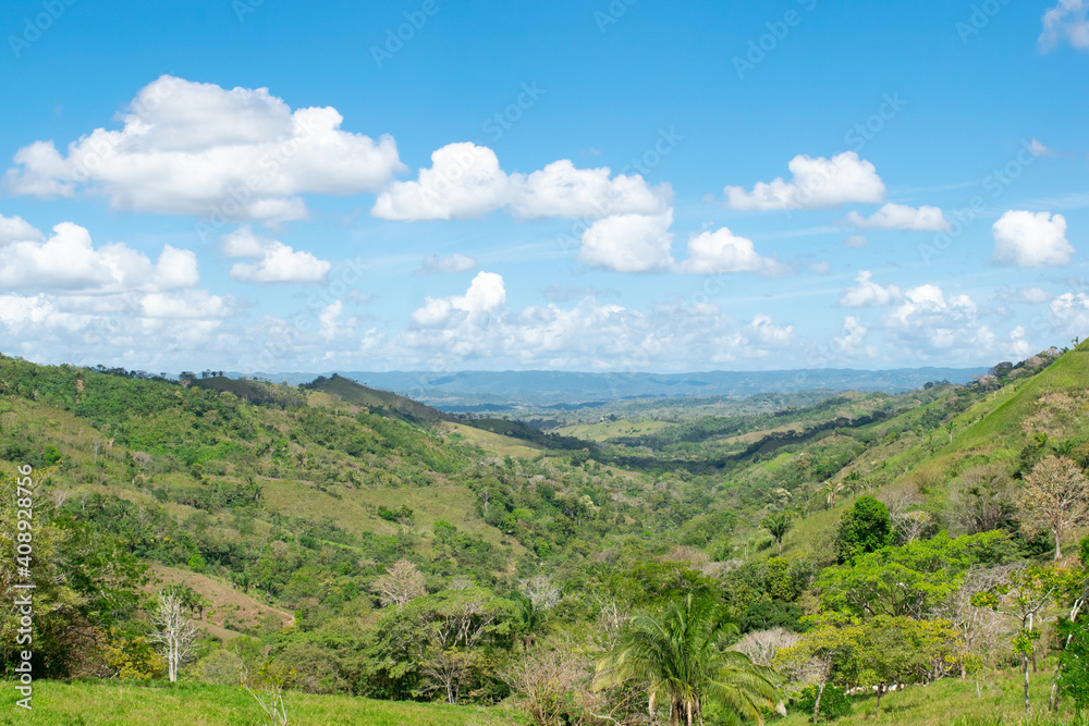 landscape with blue sky