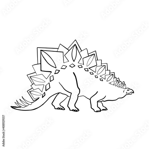 Stegosaurus. Coloring book for children and adults.