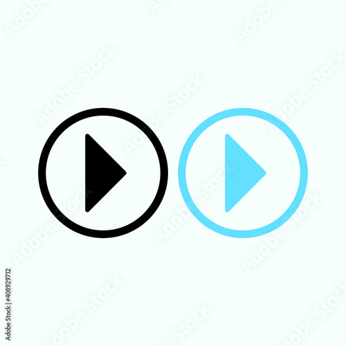 Free Download Play button icon in trendy flat style isolated on grey background. Play symbol for your web site design, logo, app, UI. Vector illustration - GFXLoad