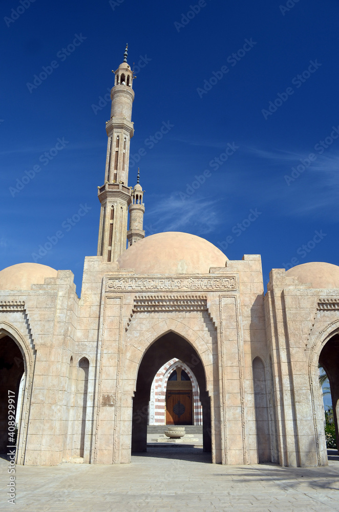  Al Mustafa mosque, a large Islamic temple in the city center. SHARM EL SHEIKH, EGYPT