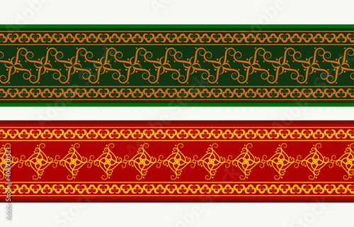 Henna banner border with colorful border